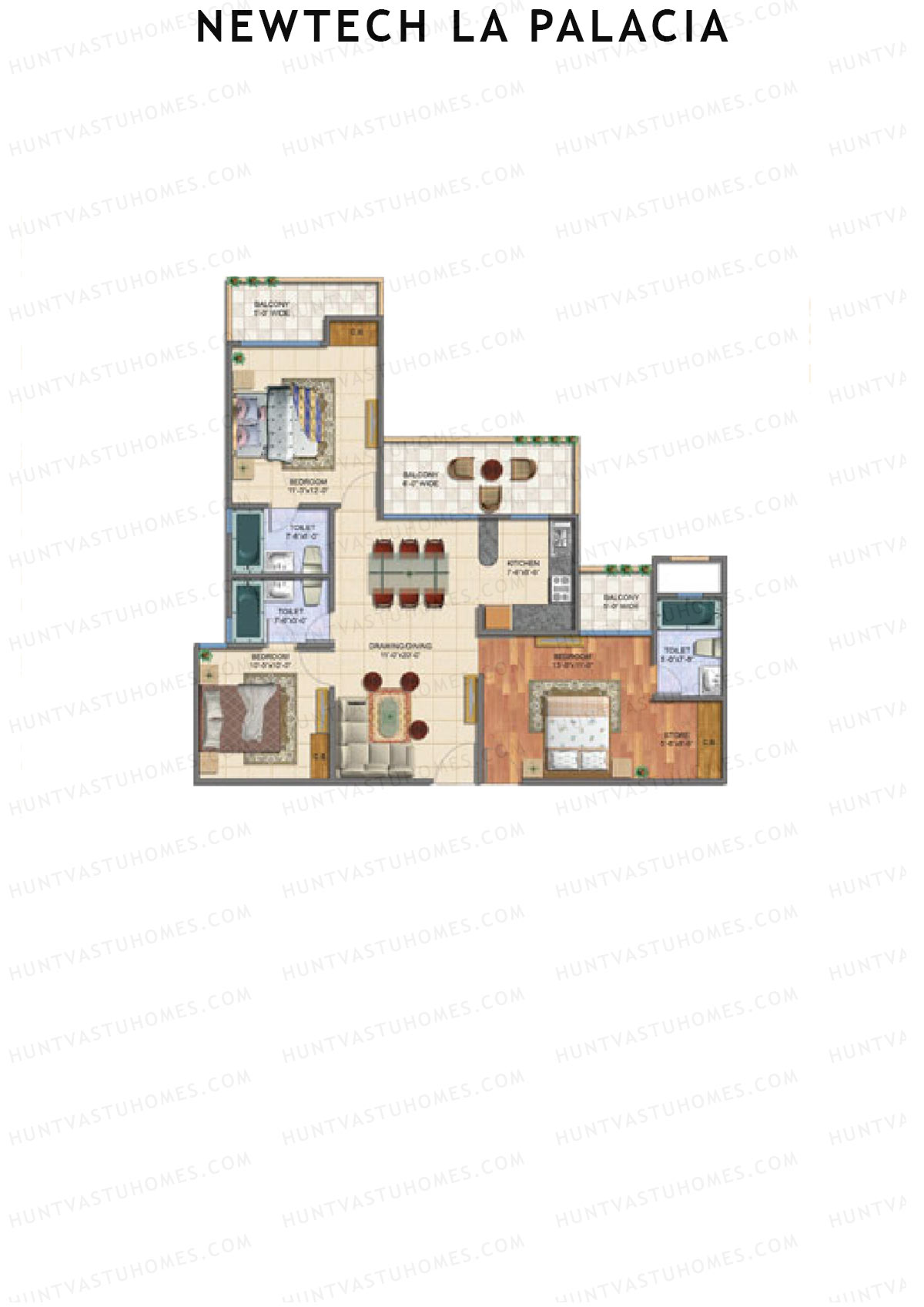 Newtech La Palacia Tower B Unit 2 (Type C) Floor Plan