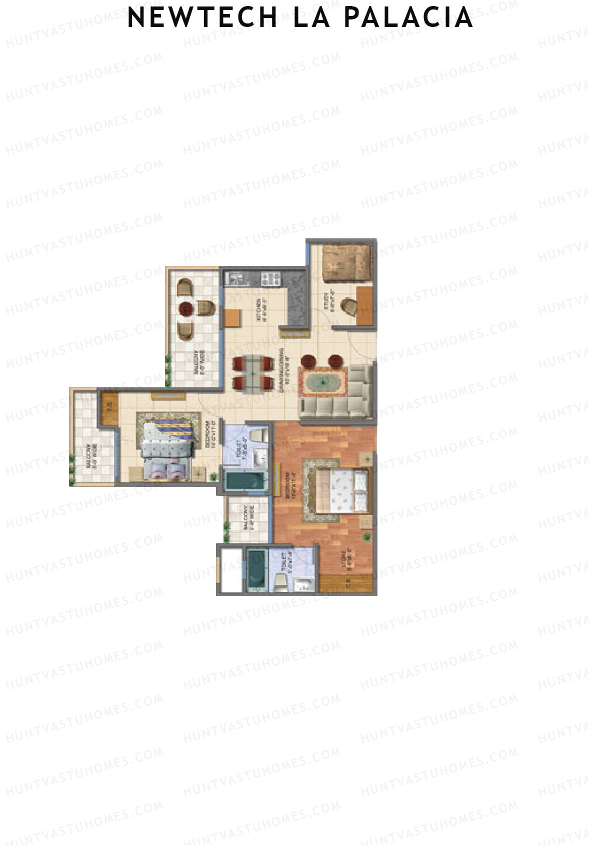 Newtech La Palacia Tower B Unit 3 (Type B) Floor Plan