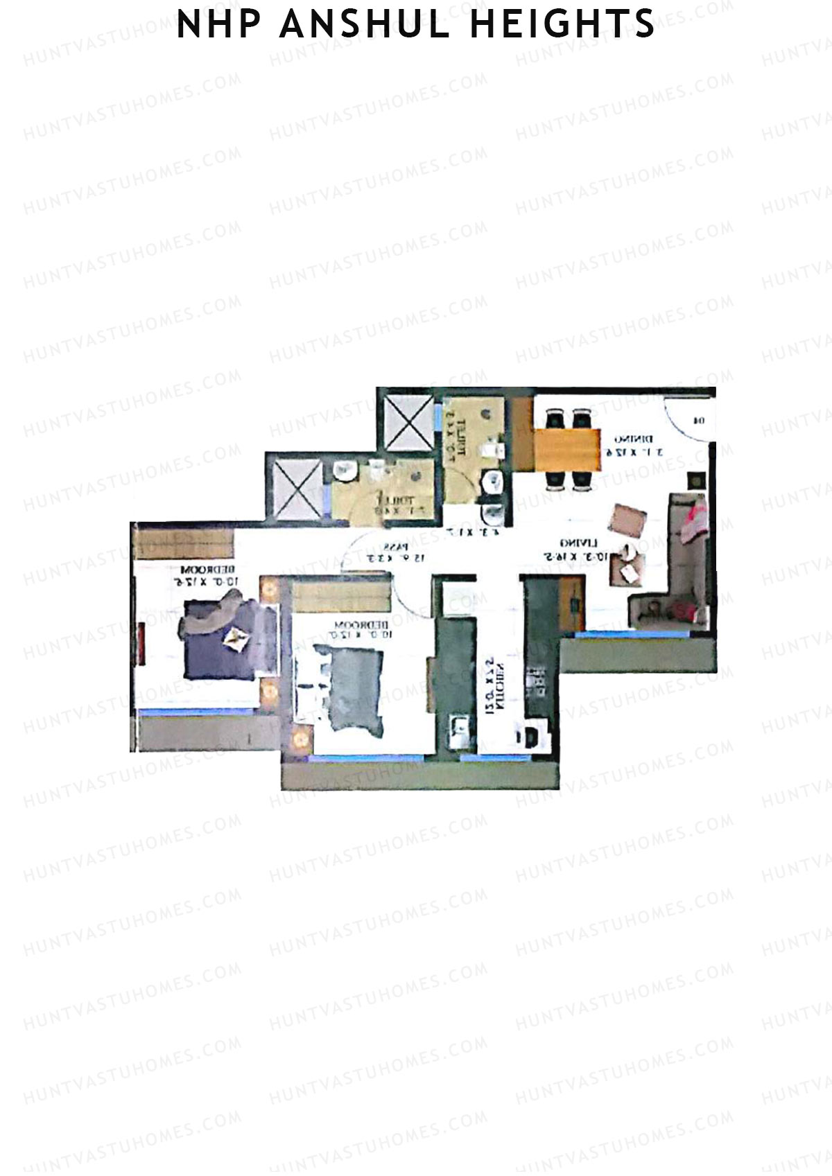 NHP Anshul Heights Wing A Unit 1 Floor Plan