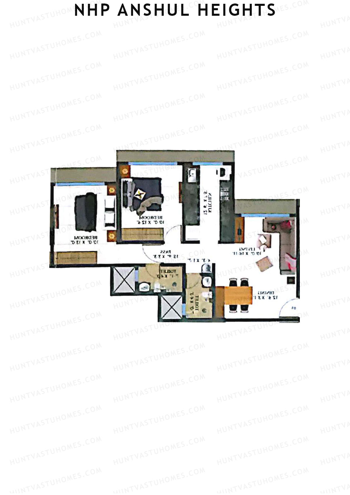 NHP Anshul Heights Wing A Unit 2 Floor Plan