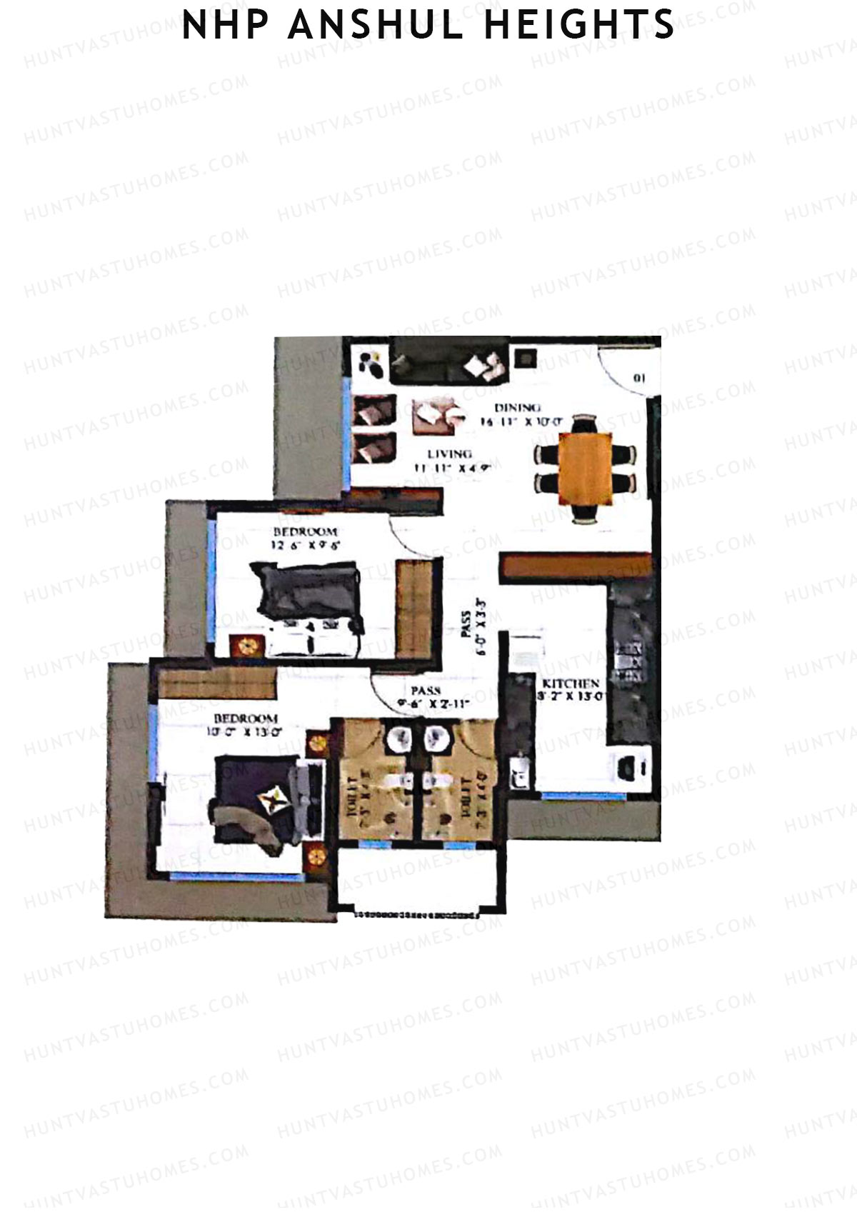 NHP Anshul Heights Wing B Unit 1 Floor Plan