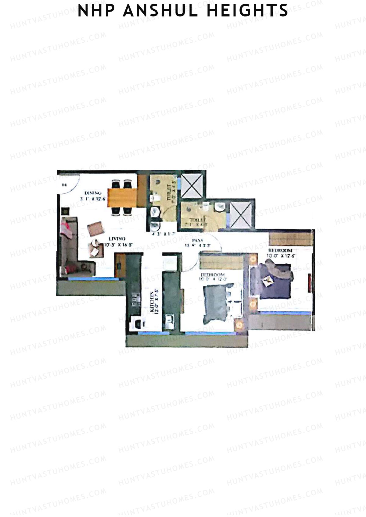 NHP Anshul Heights Wing B Unit 4 Floor Plan