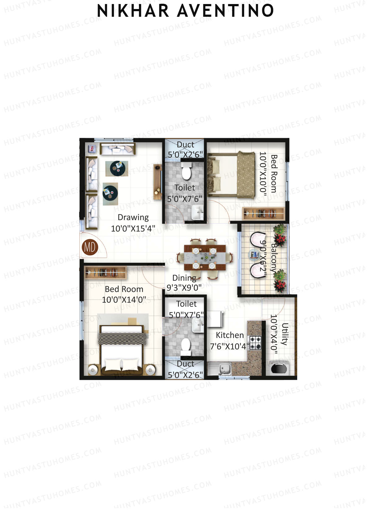 Nikhar Aventino Tower A Unit 15 Floor Plan