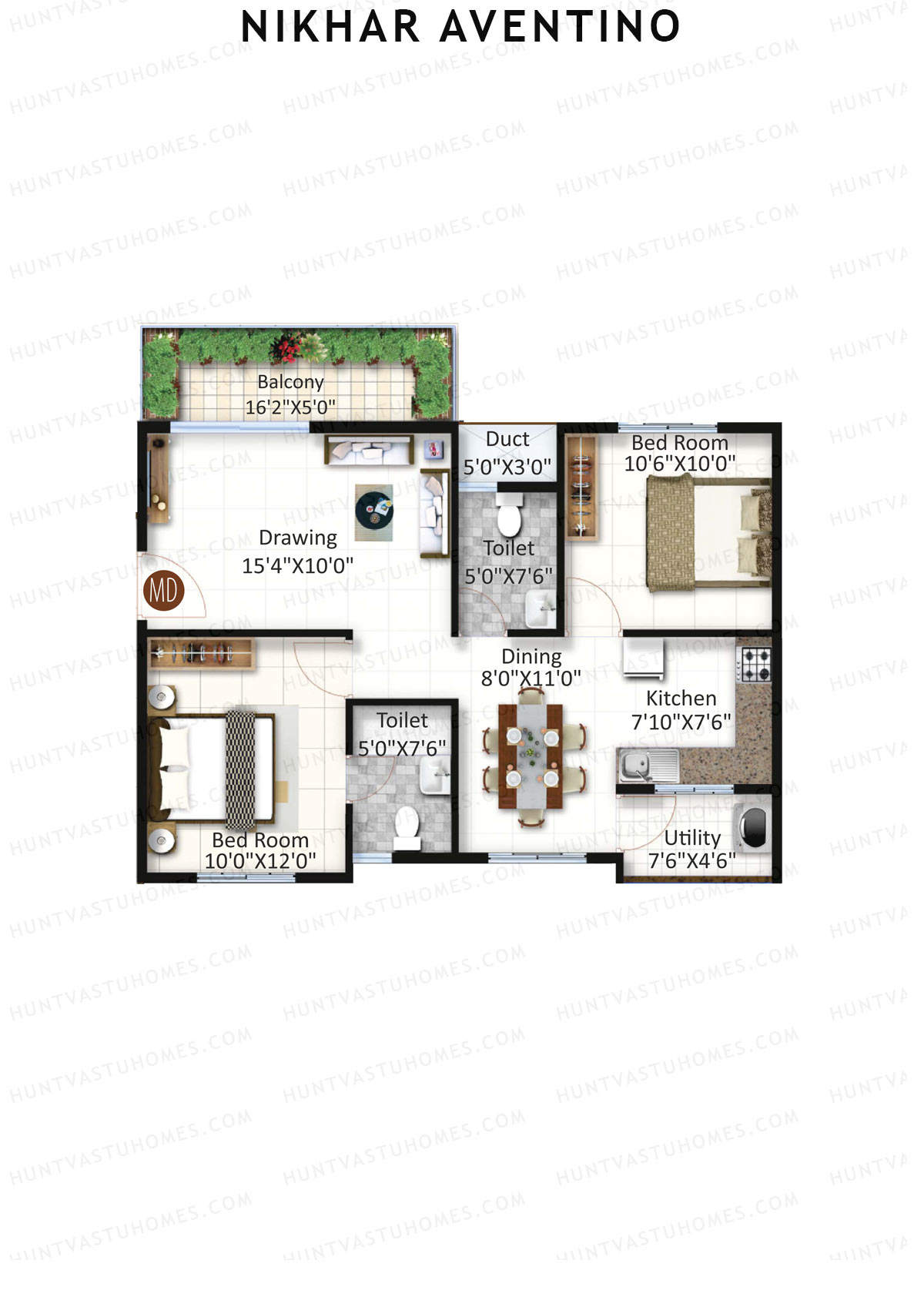 Nikhar Aventino Tower A Unit 4 Floor Plan