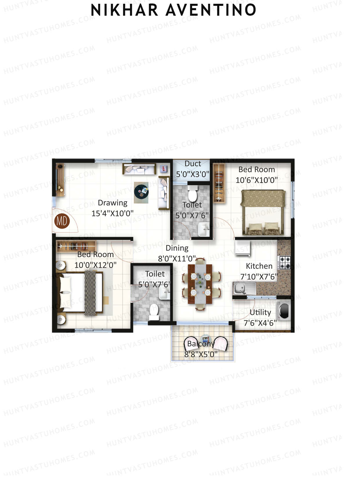 Nikhar Aventino Tower A Unit 5 Floor Plan