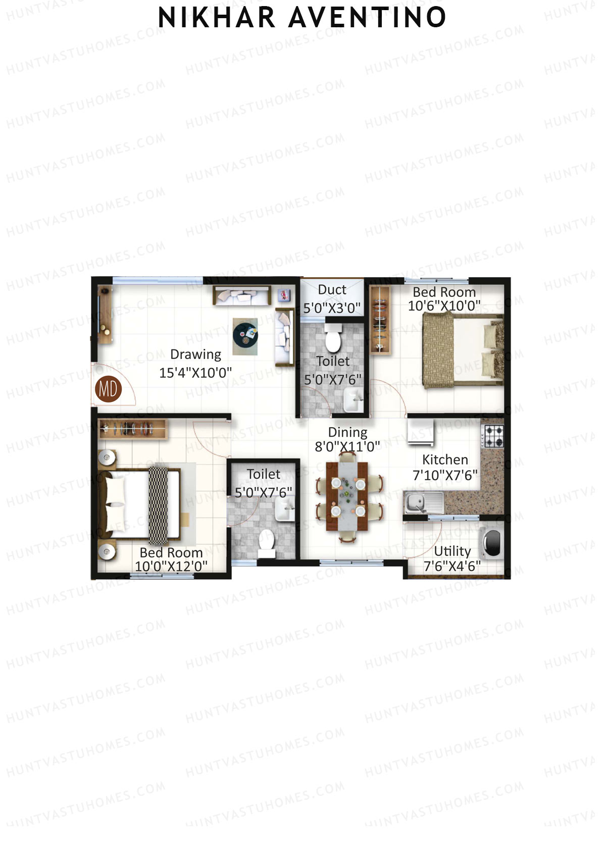 Nikhar Aventino Tower A Unit 5 Floor Plan