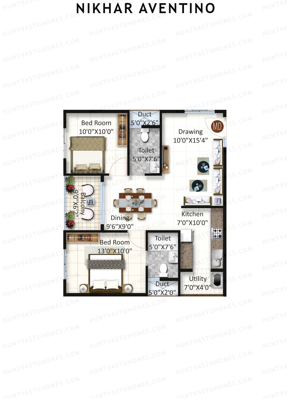 Nikhar Aventino Tower A Unit 7 Floor Plan