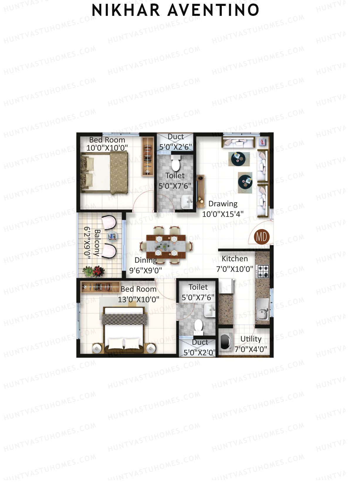 Nikhar Aventino Tower B Unit 16 Floor Plan