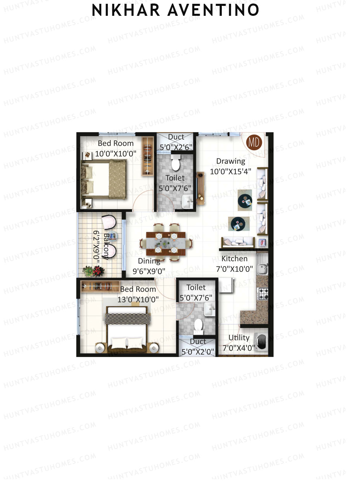 Nikhar Aventino Tower B Unit 20 Floor Plan