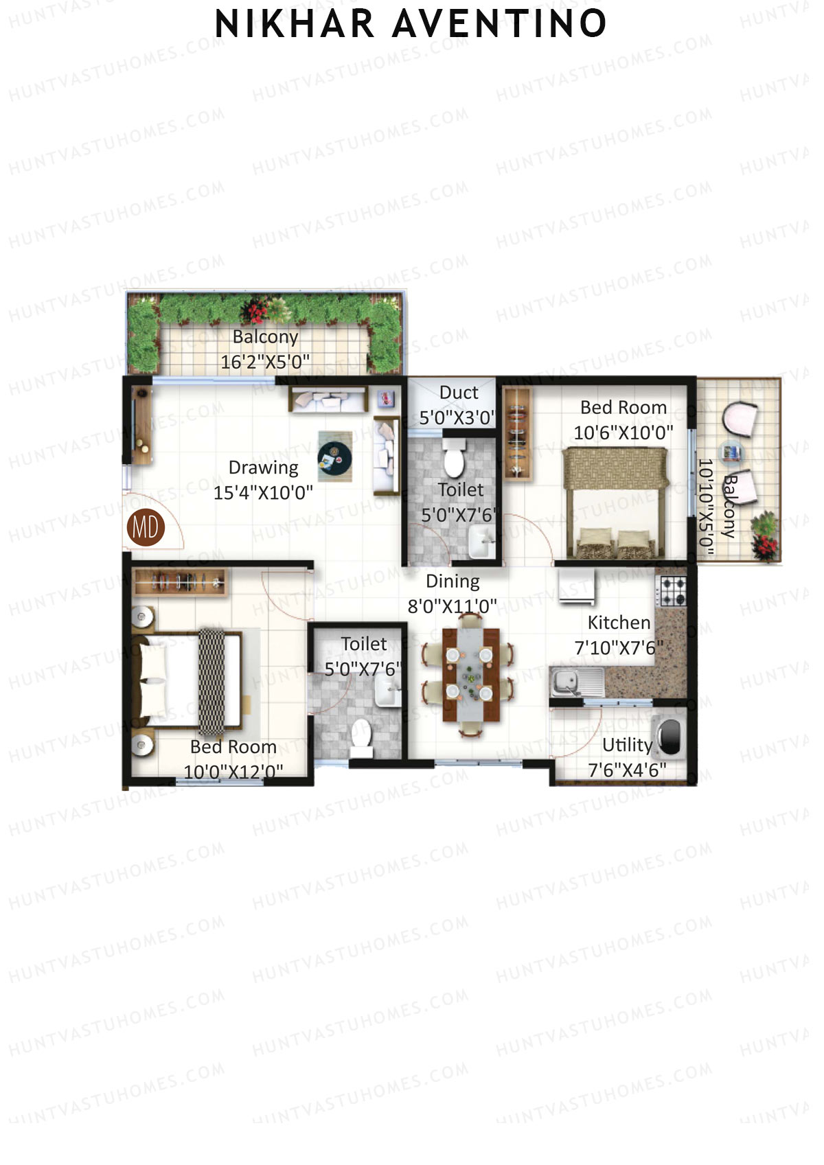 Nikhar Aventino Tower B Unit 24 Floor Plan