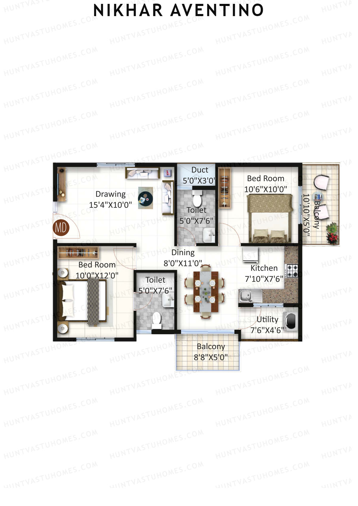 Nikhar Aventino Tower B Unit 25 Floor Plan