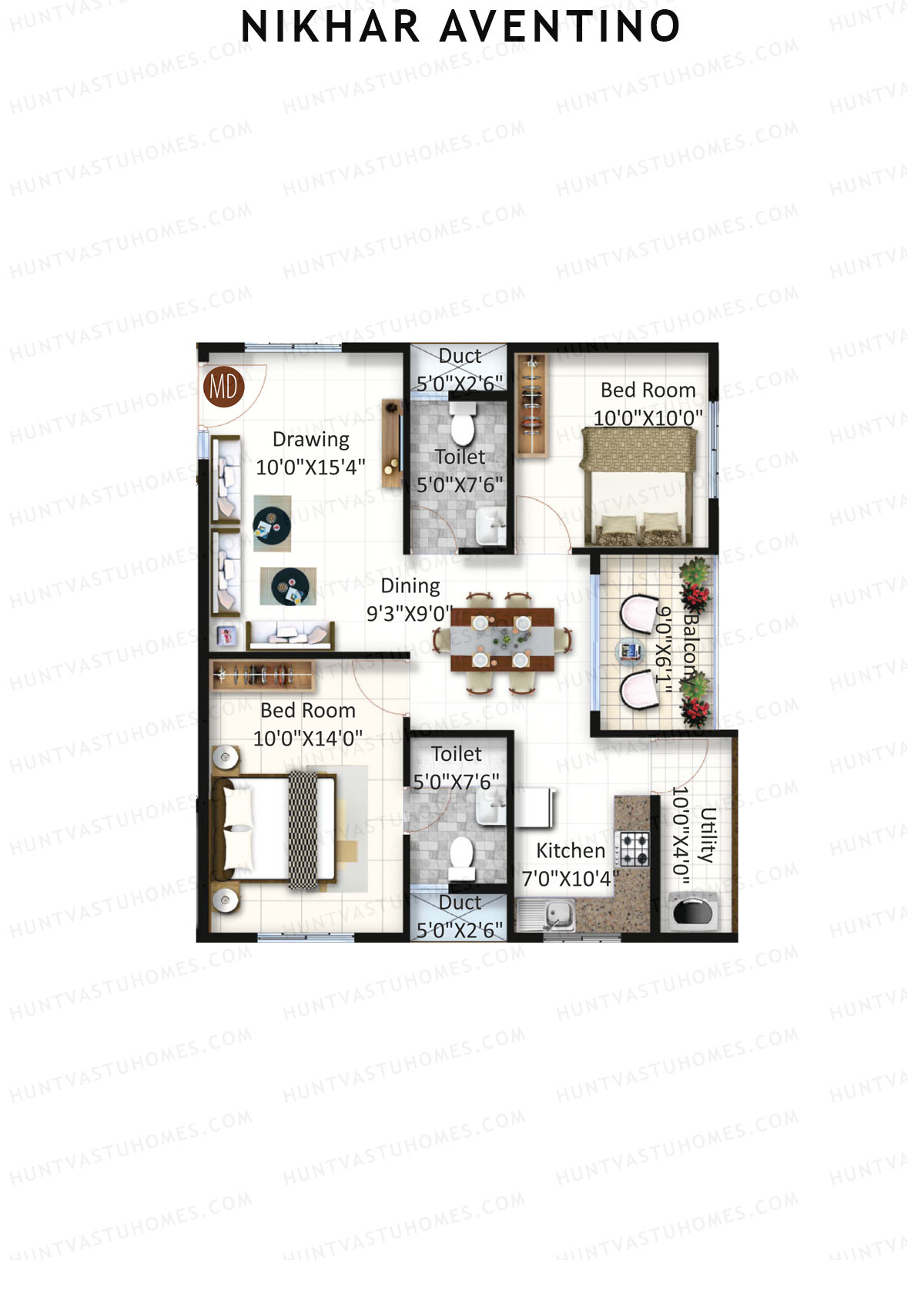 Nikhar Aventino Tower B Unit 27 Floor Plan
