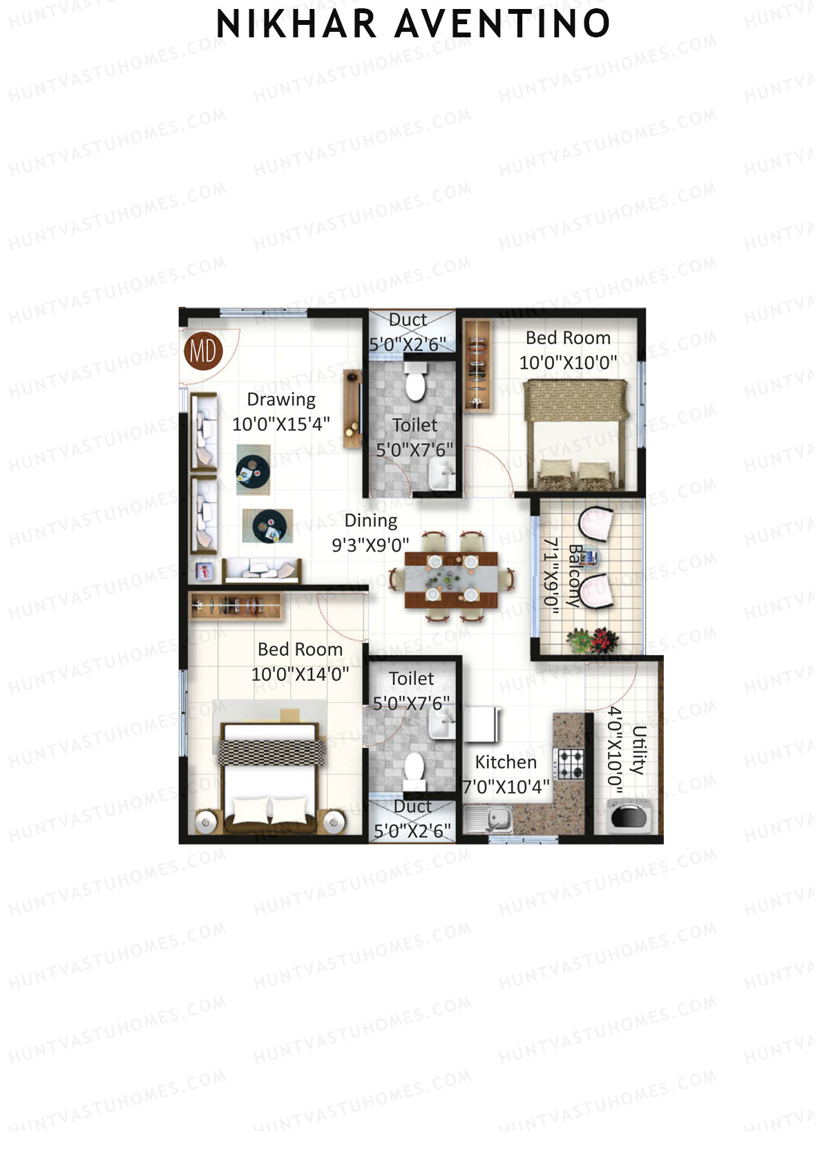 Nikhar Aventino Tower B Unit 30 Floor Plan