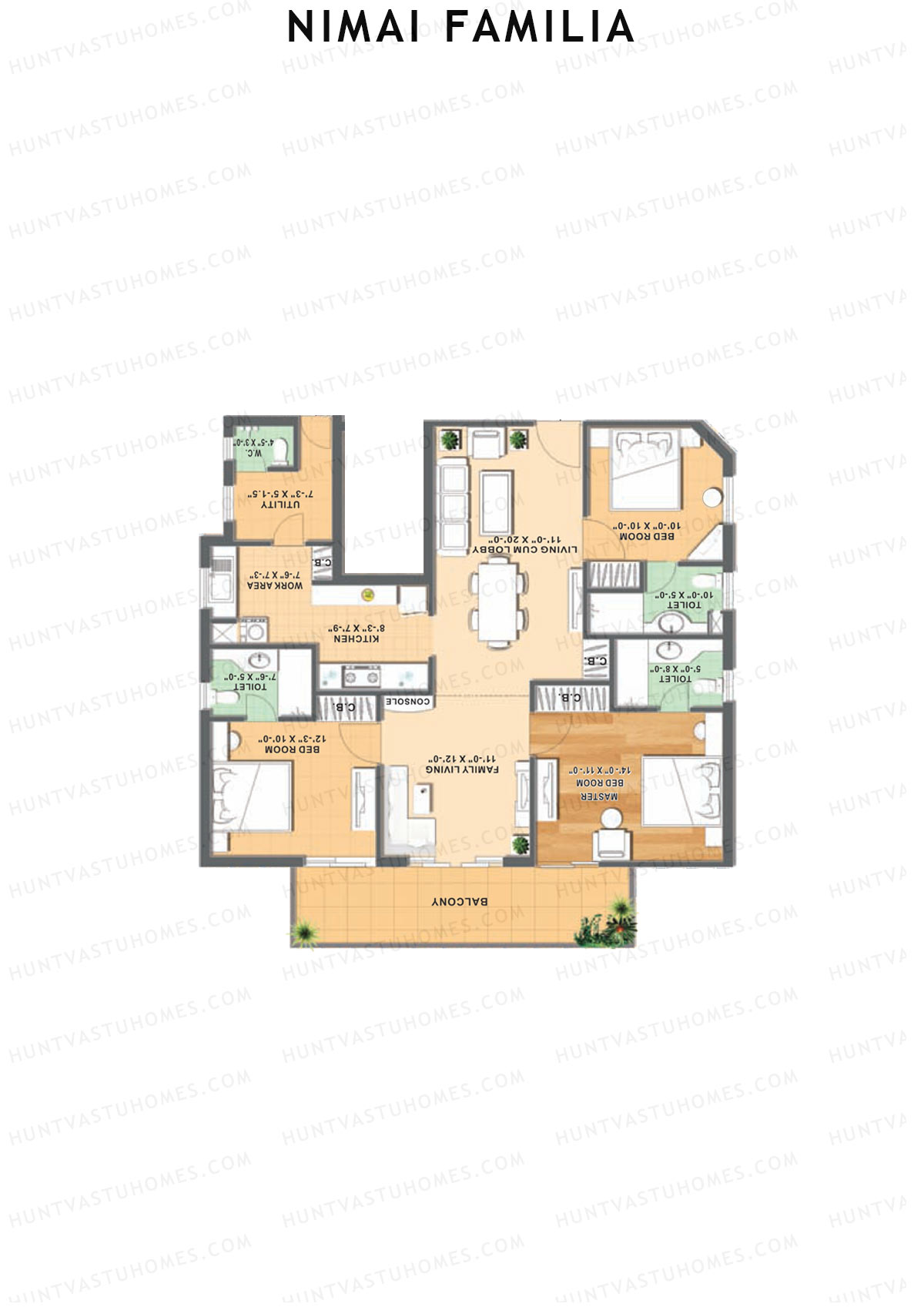 Nimai Familia Tower A Unit 1 (Type 1) Floor Plan