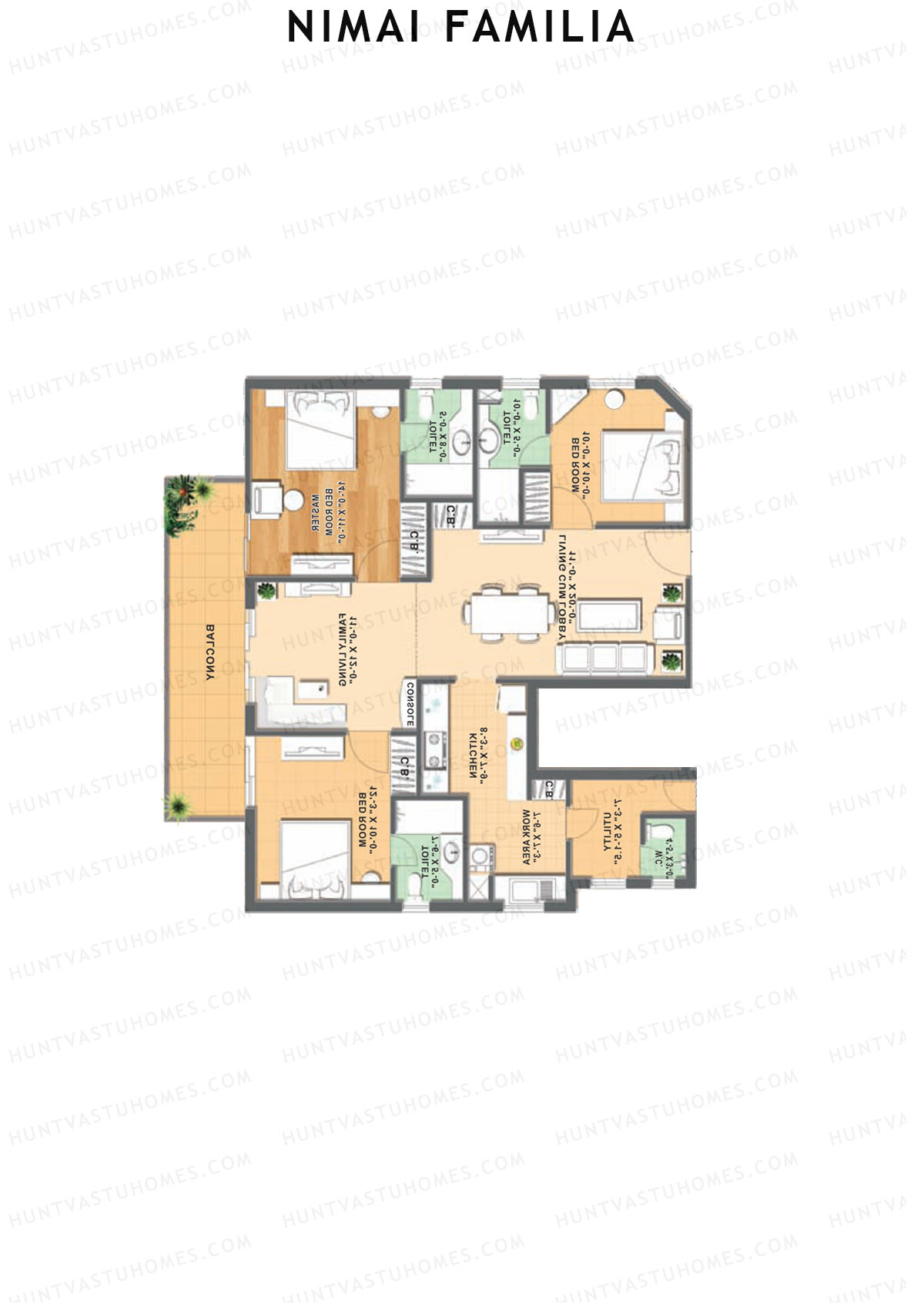 Nimai Familia Tower D Unit 3 (Type 1) Floor Plan