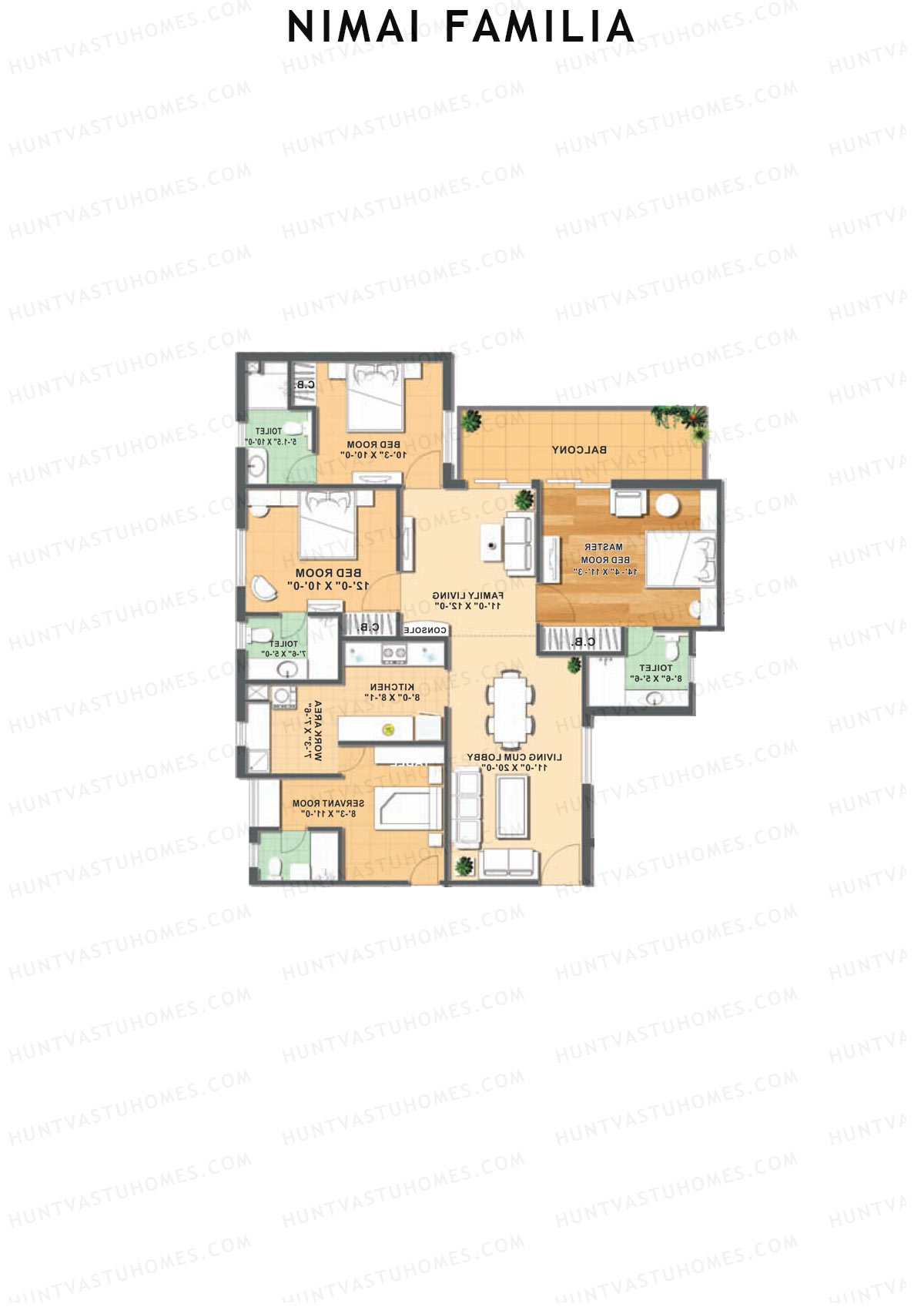 Nimai Familia Tower E Unit 2 (Type 2) Floor Plan
