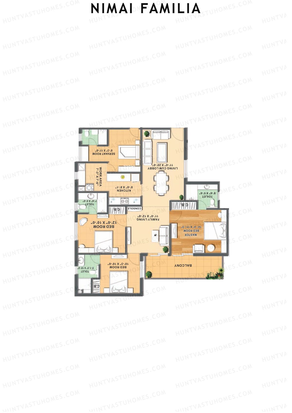 Nimai Familia Tower F Unit 2 (Type 2) Floor Plan