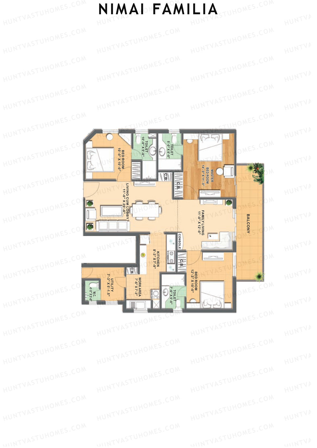 Nimai Familia Tower F Unit 3 (Type 1) Floor Plan