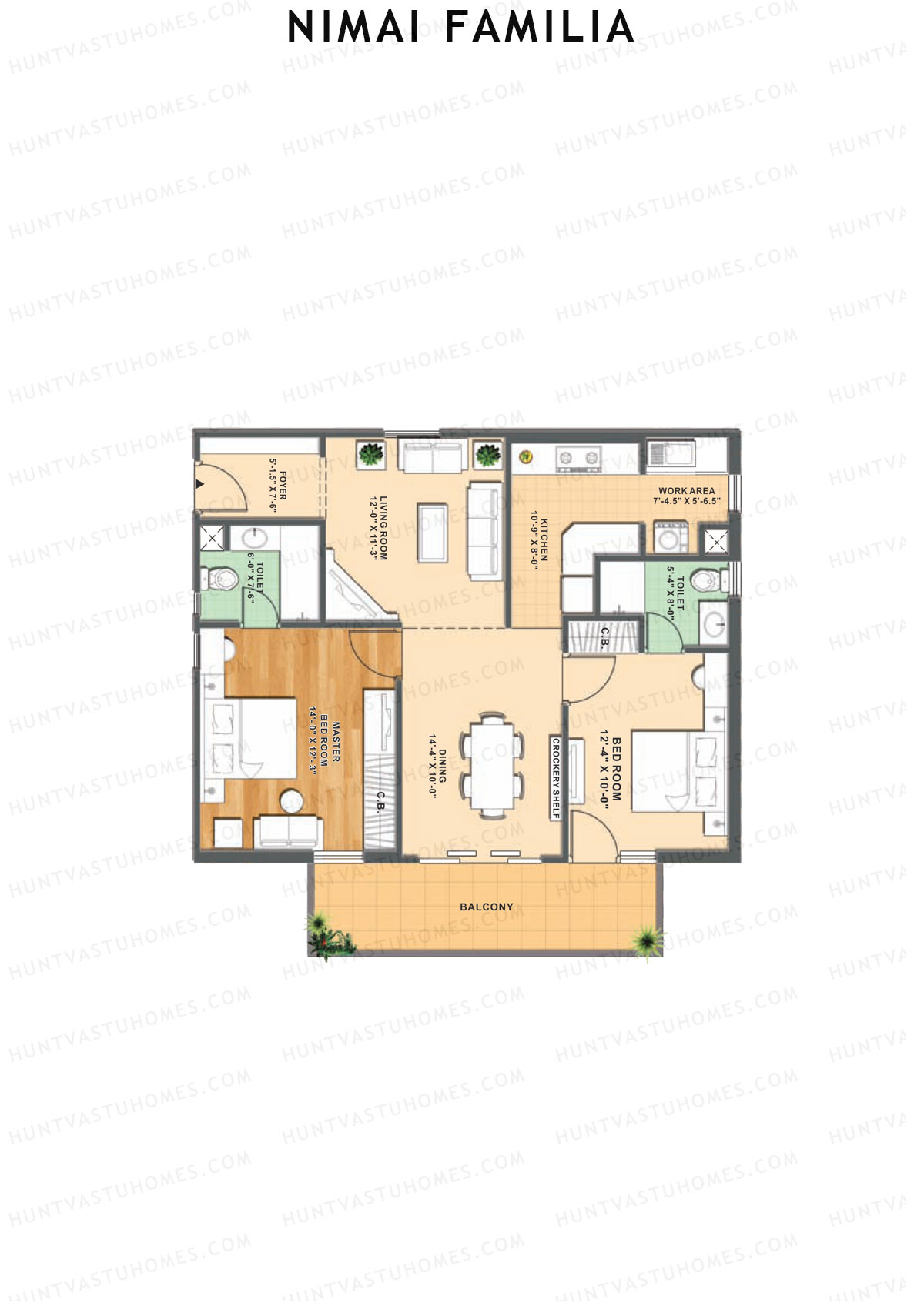 Nimai Familia Tower H Unit 5 (Type 2) Floor Plan