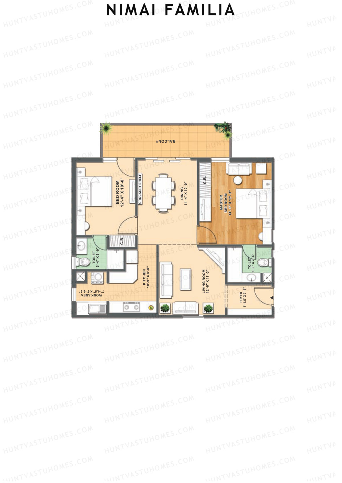 Nimai Familia Tower K Unit 6 (Type 2) Floor Plan