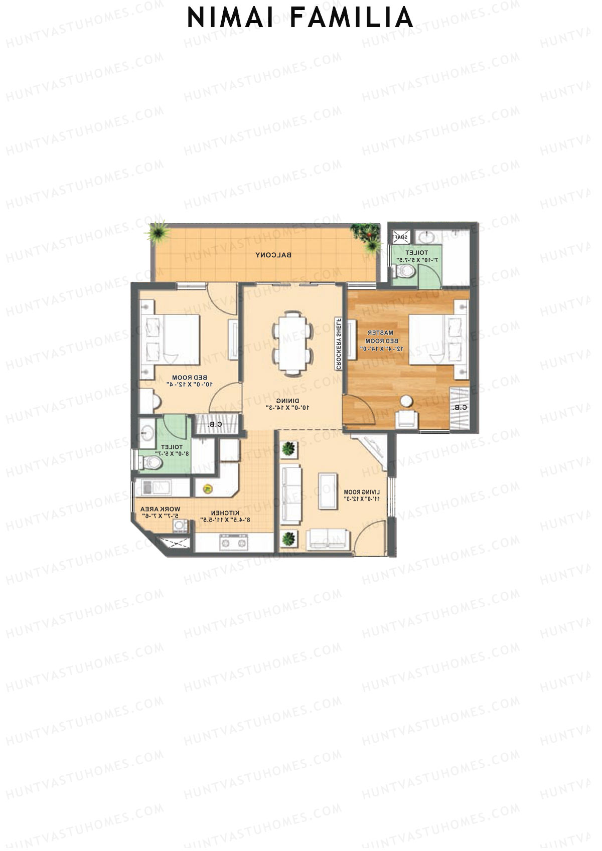 Nimai Familia Tower L Unit 1 (Type 1) Floor Plan