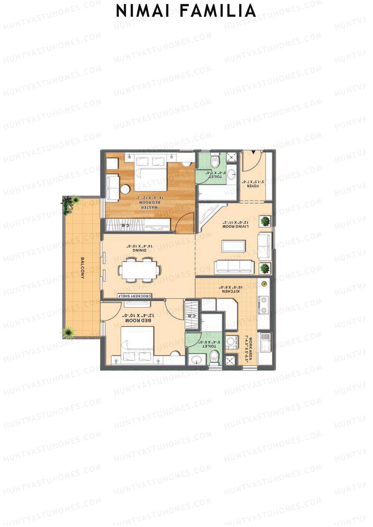 Nimai Familia Tower L Unit 6 (Type 2) Floor Plan
