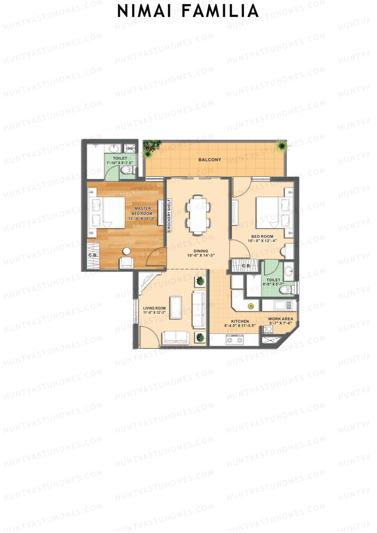 Nimai Familia Tower M Unit 2 (Type 1) Floor Plan