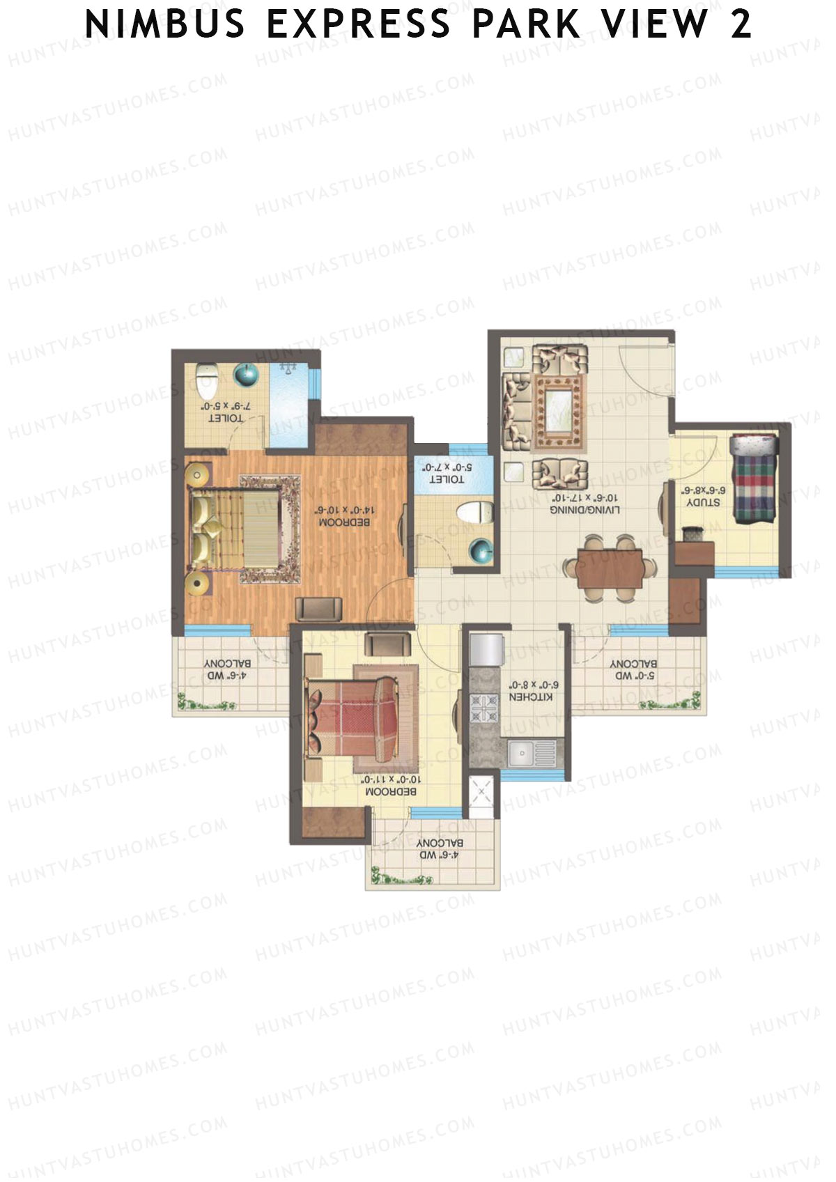 Nimbus Express Park View 2 Tower I Unit 2 Floor Plan