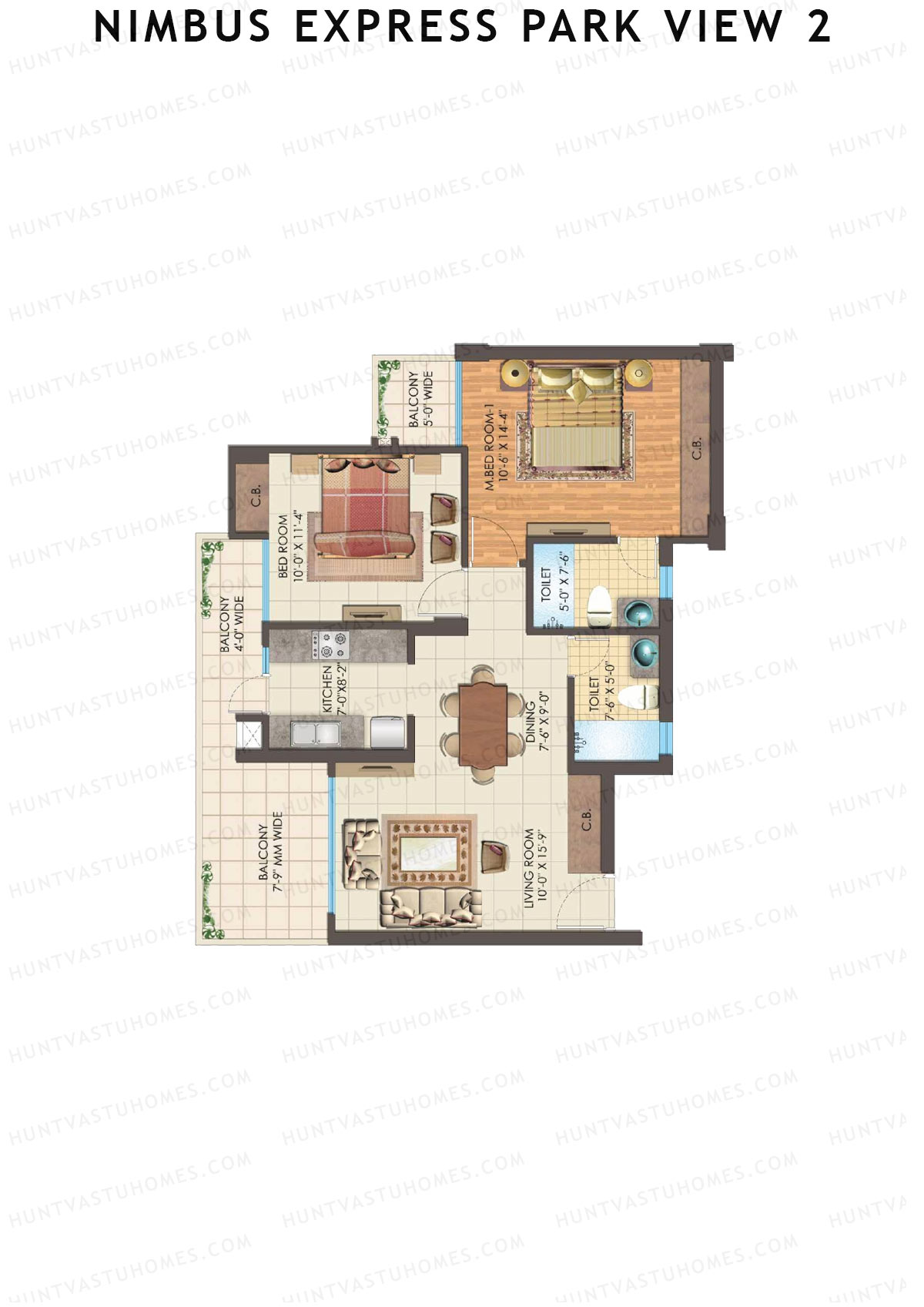 Nimbus Express Park View 2 Tower Q1 Unit 1 Floor Plan