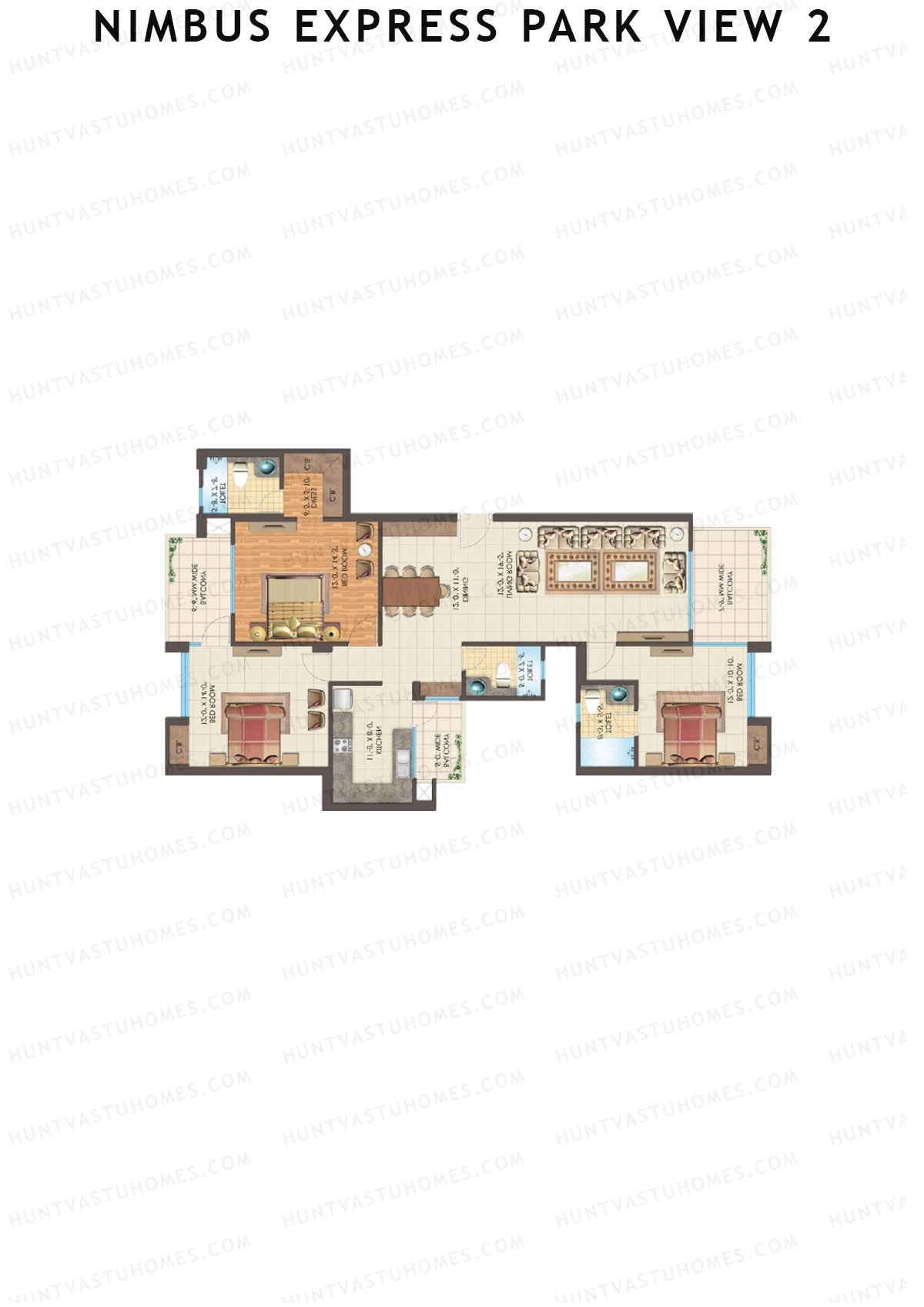 Nimbus Express Park View 2 Tower Q2 Unit 3 Floor Plan
