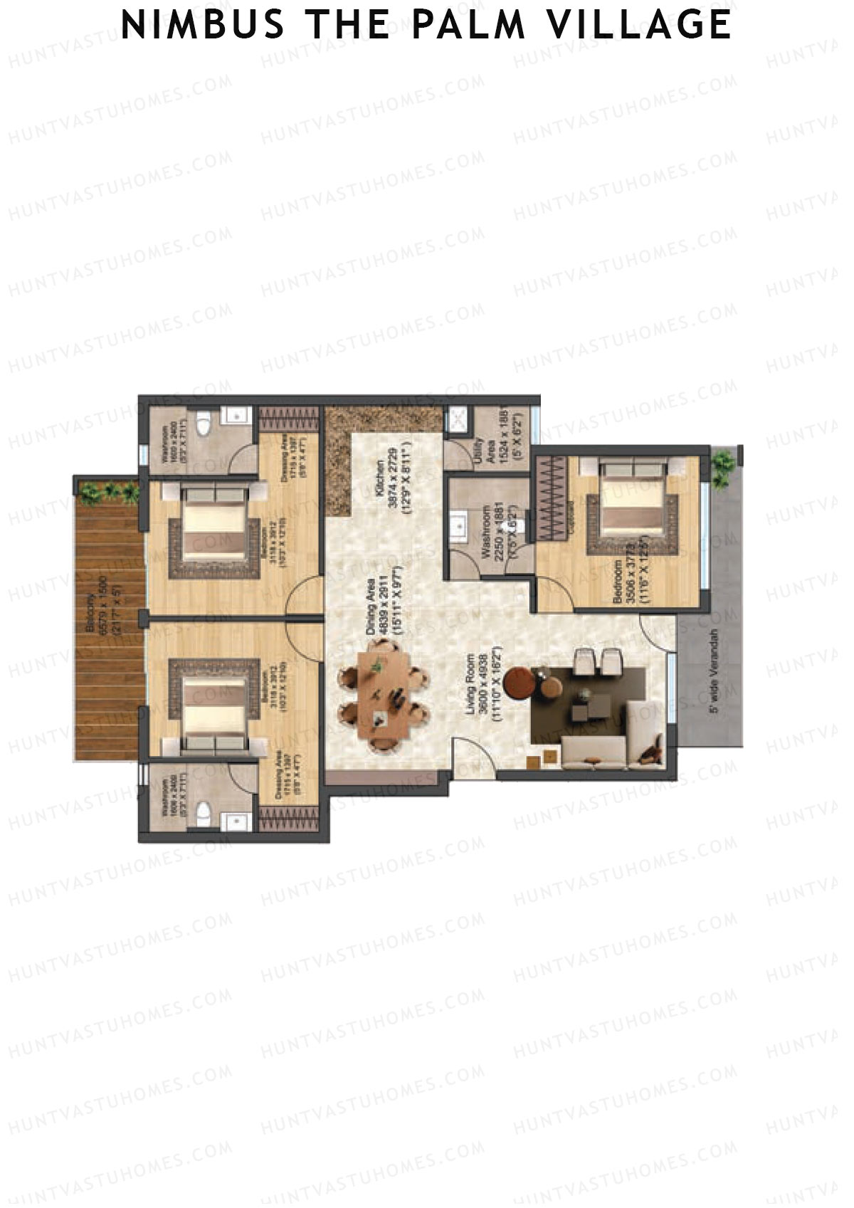 Nimbus The Palm Village Tower D12 Unit 1 Floor Plan