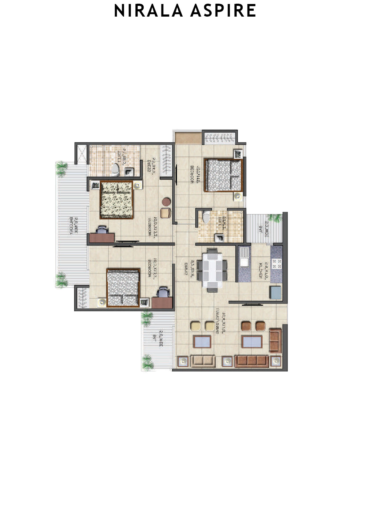 Nirala Aspire Tower A3 Unit 1 Floor Plan