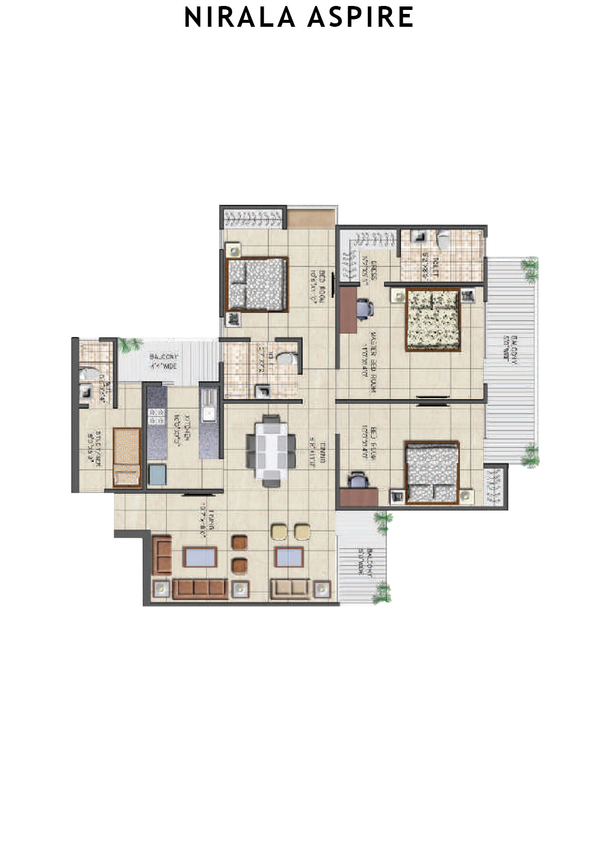 Nirala Aspire Tower A3 Unit 2 Floor Plan