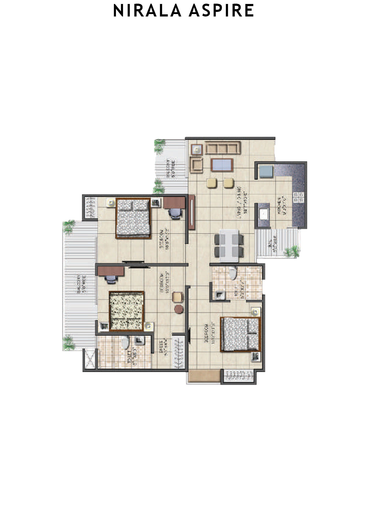 Nirala Aspire Tower A7 Unit 1 Floor Plan