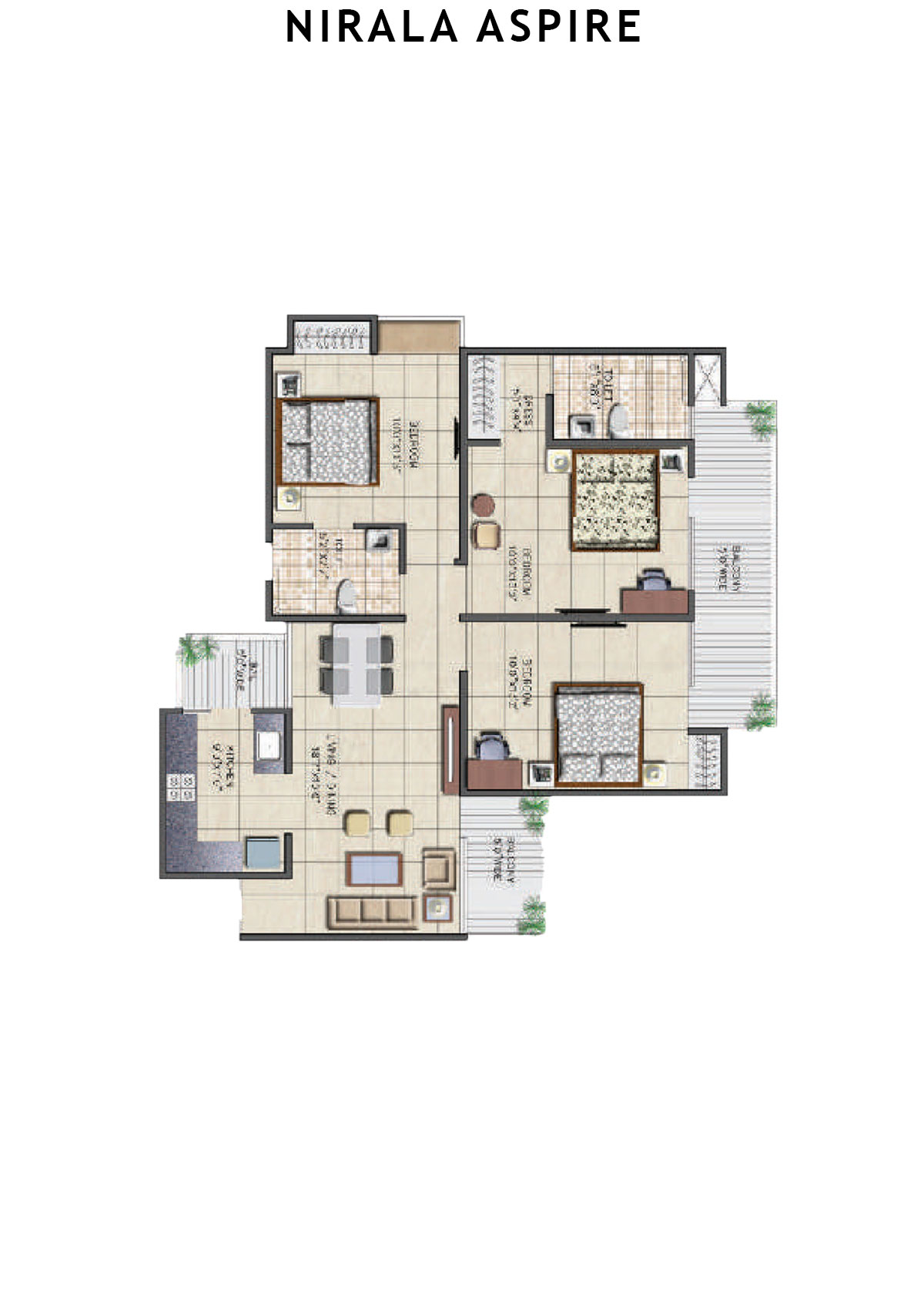 Nirala Aspire Tower A7 Unit 3 Floor Plan