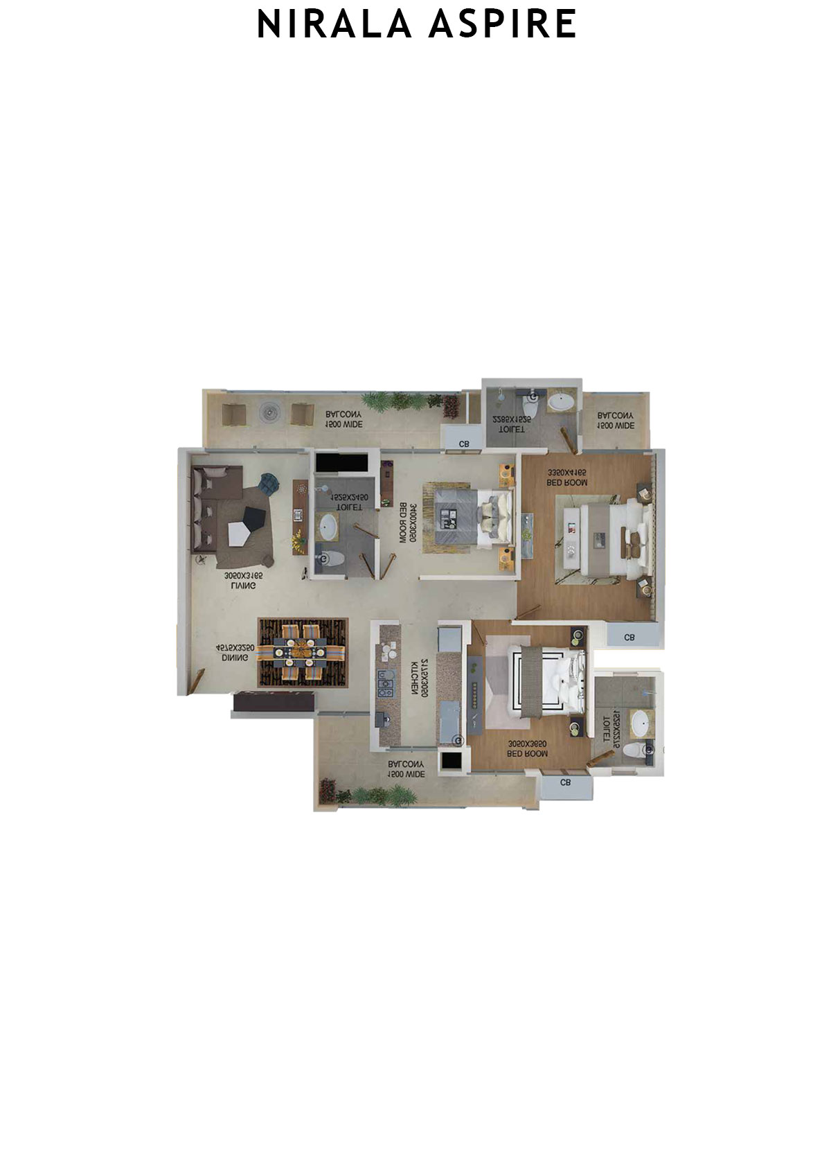 Nirala Aspire Tower B23 Unit 3 Floor Plan
