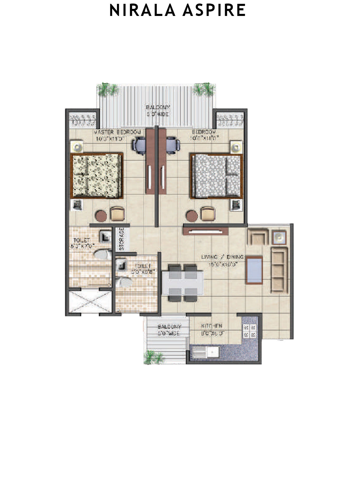 Nirala Aspire Tower D2 Unit 1 Floor Plan
