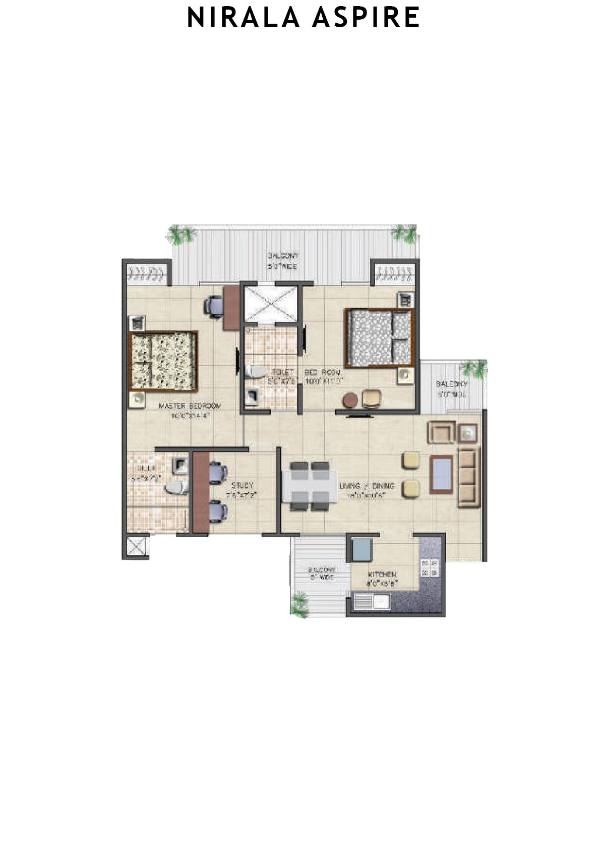 Nirala Aspire Tower D5 Unit 3 Floor Plan