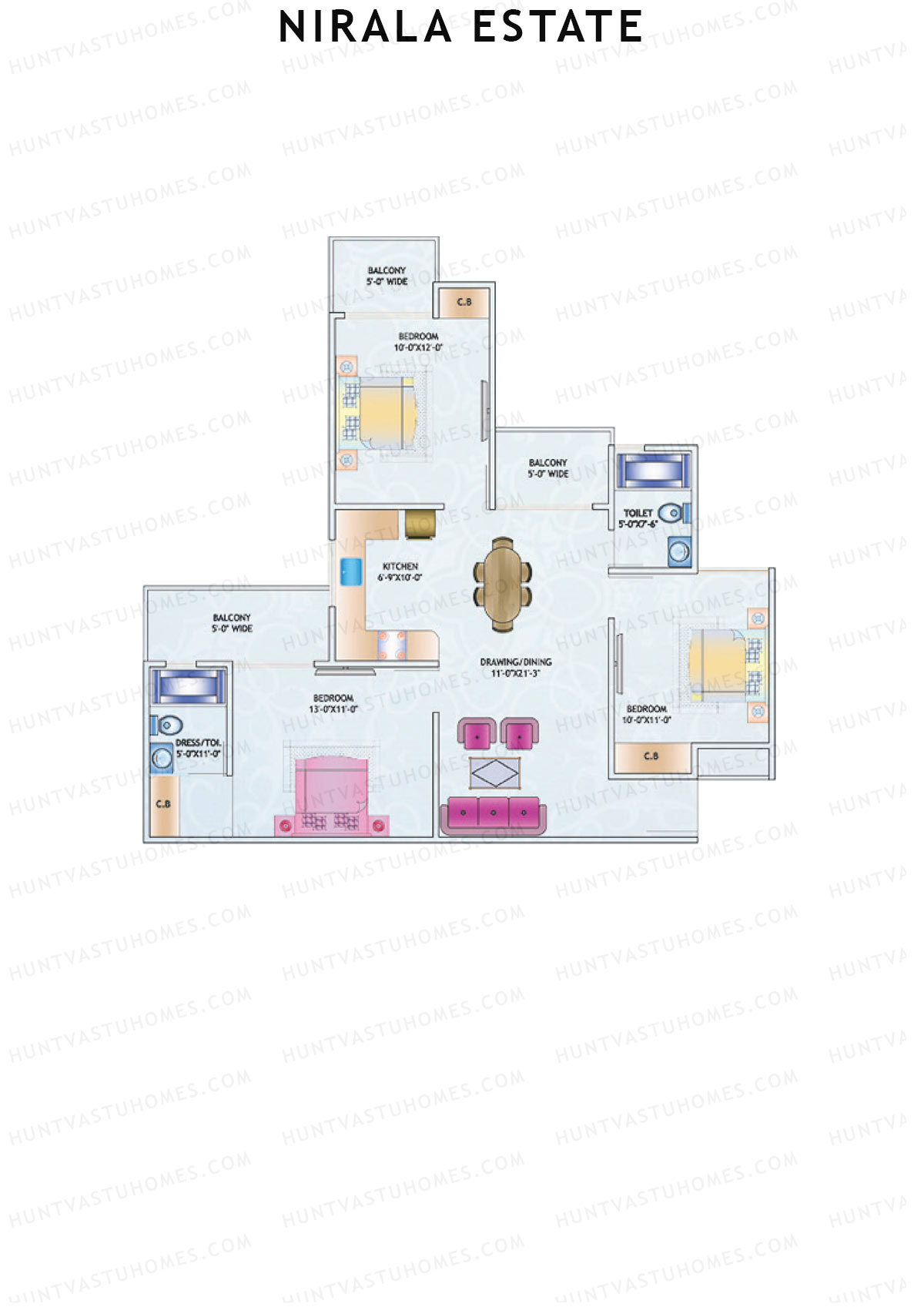Nirala Estate Tower 10 Unit 4 Floor Plan