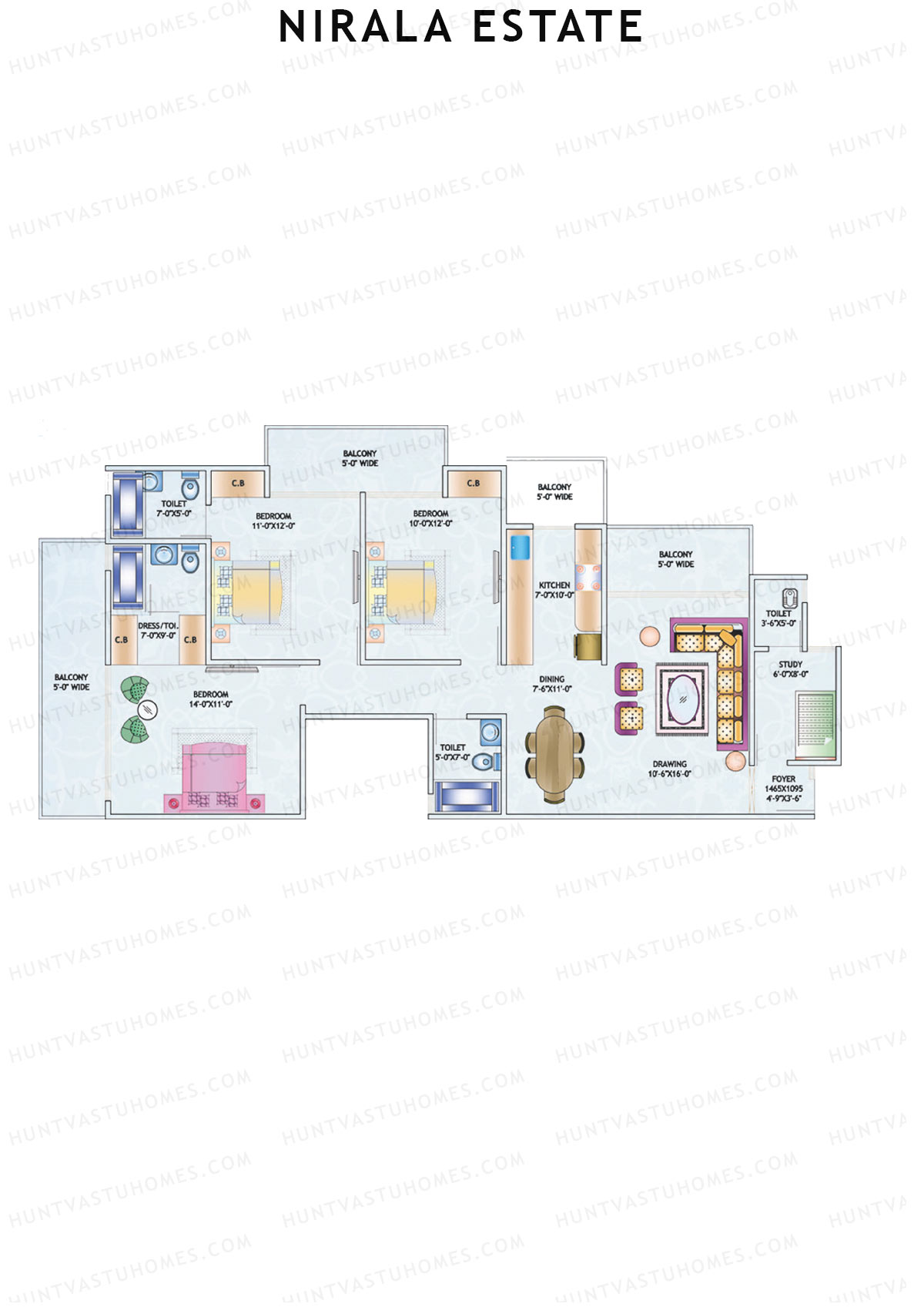 Nirala Estate Tower 15 Unit 6 Floor Plan
