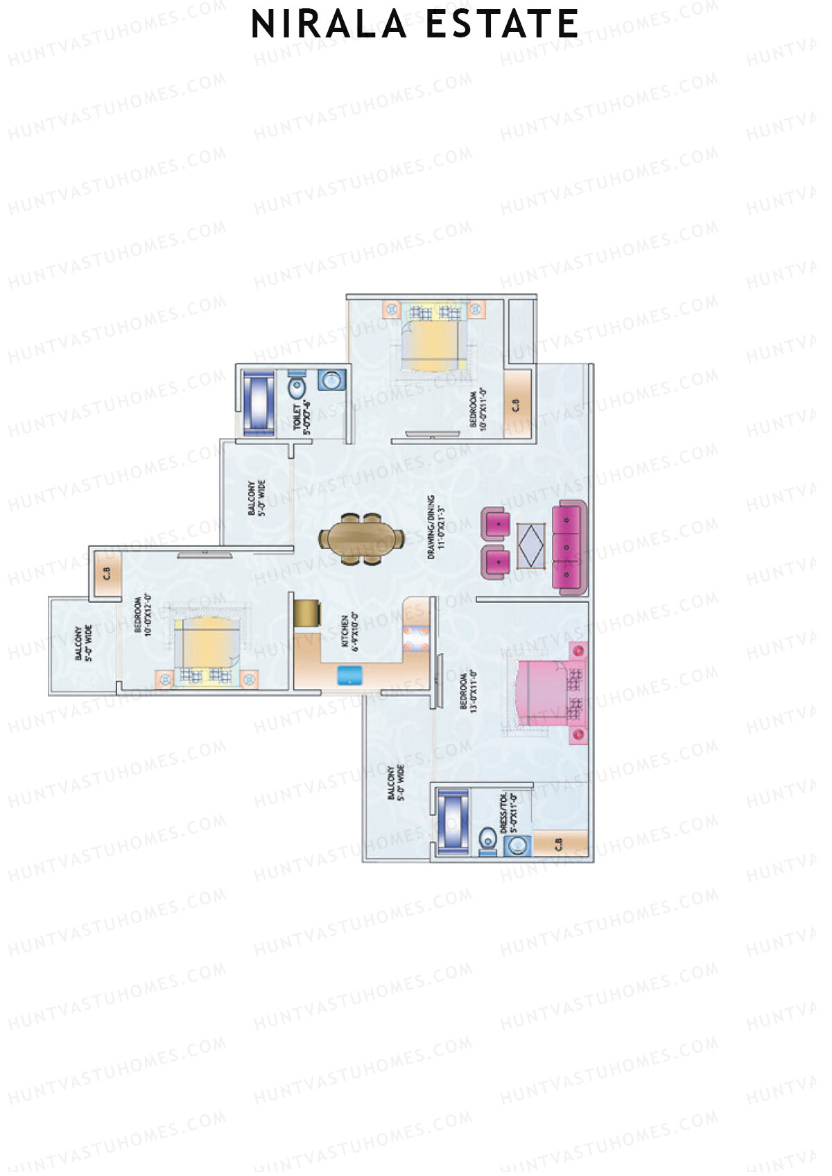 Nirala Estate Tower 16 Unit 2 Floor Plan