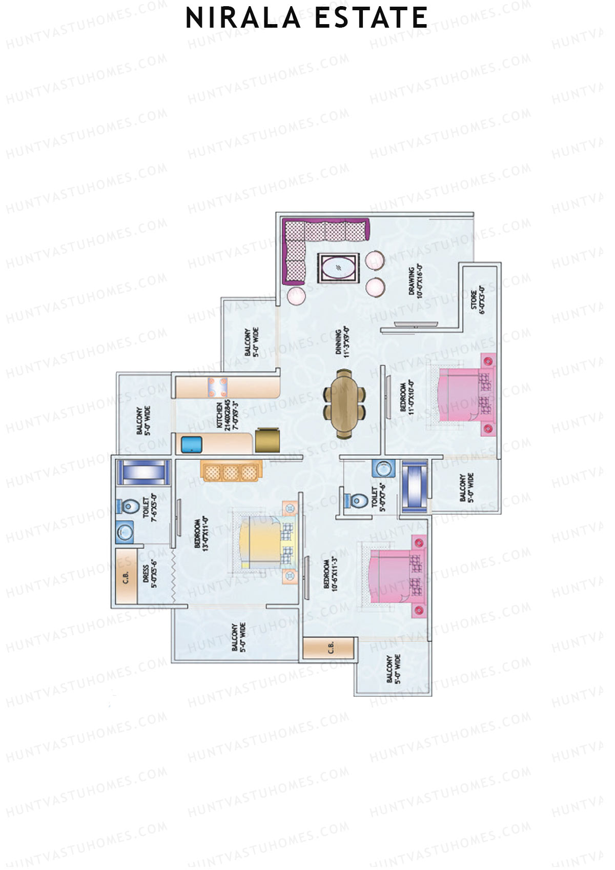Nirala Estate Tower 1 Unit 6 Floor Plan