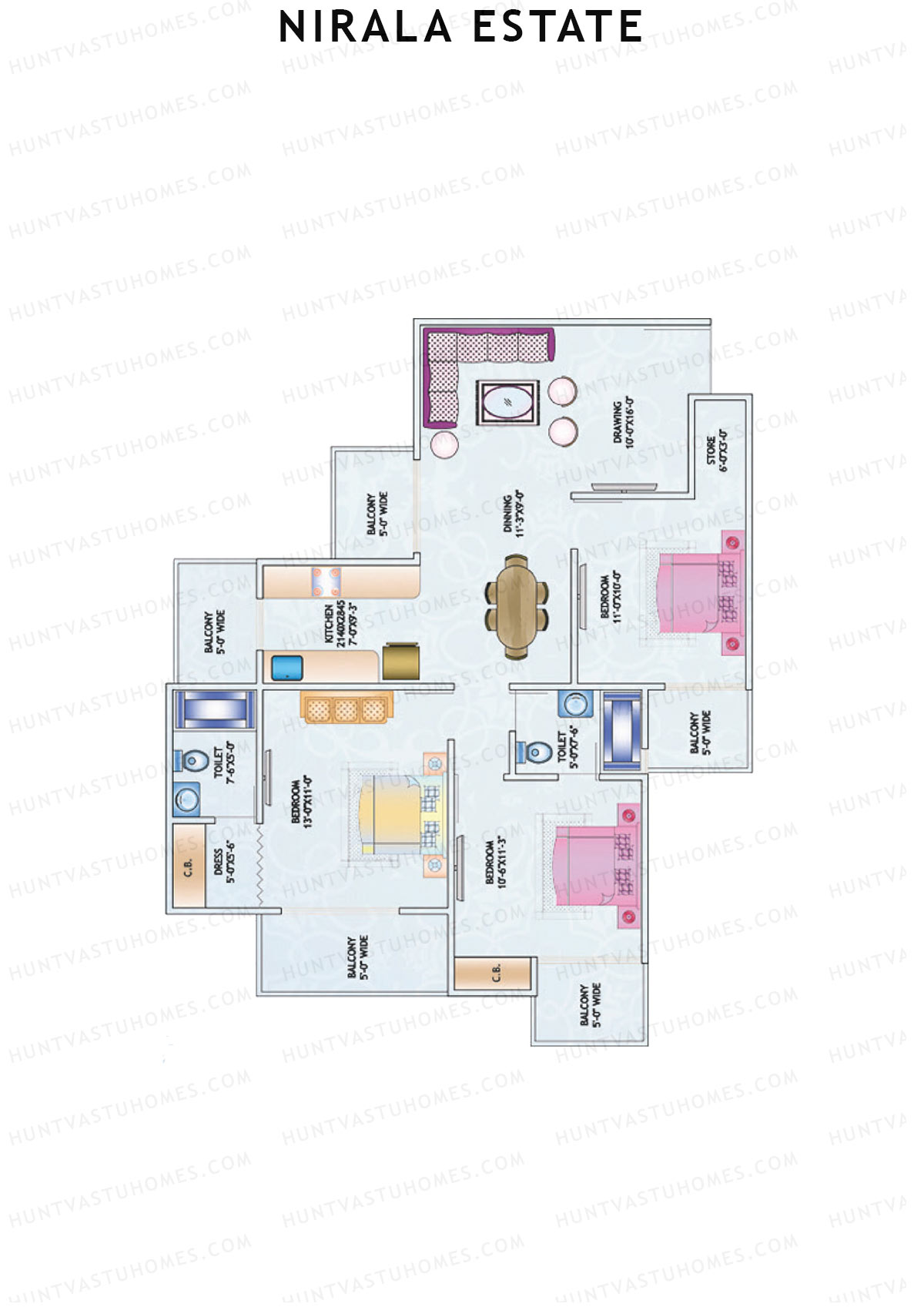 Nirala Estate Tower 2 Unit 2 Floor Plan