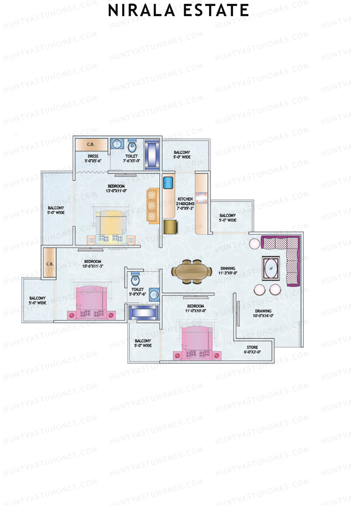 Nirala Estate Tower 5 Unit 2 Floor Plan