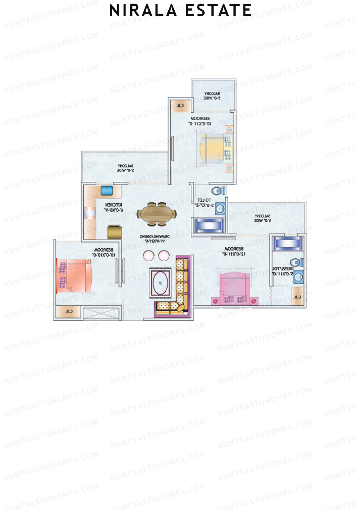 Nirala Estate Tower 8 Unit 3 Floor Plan