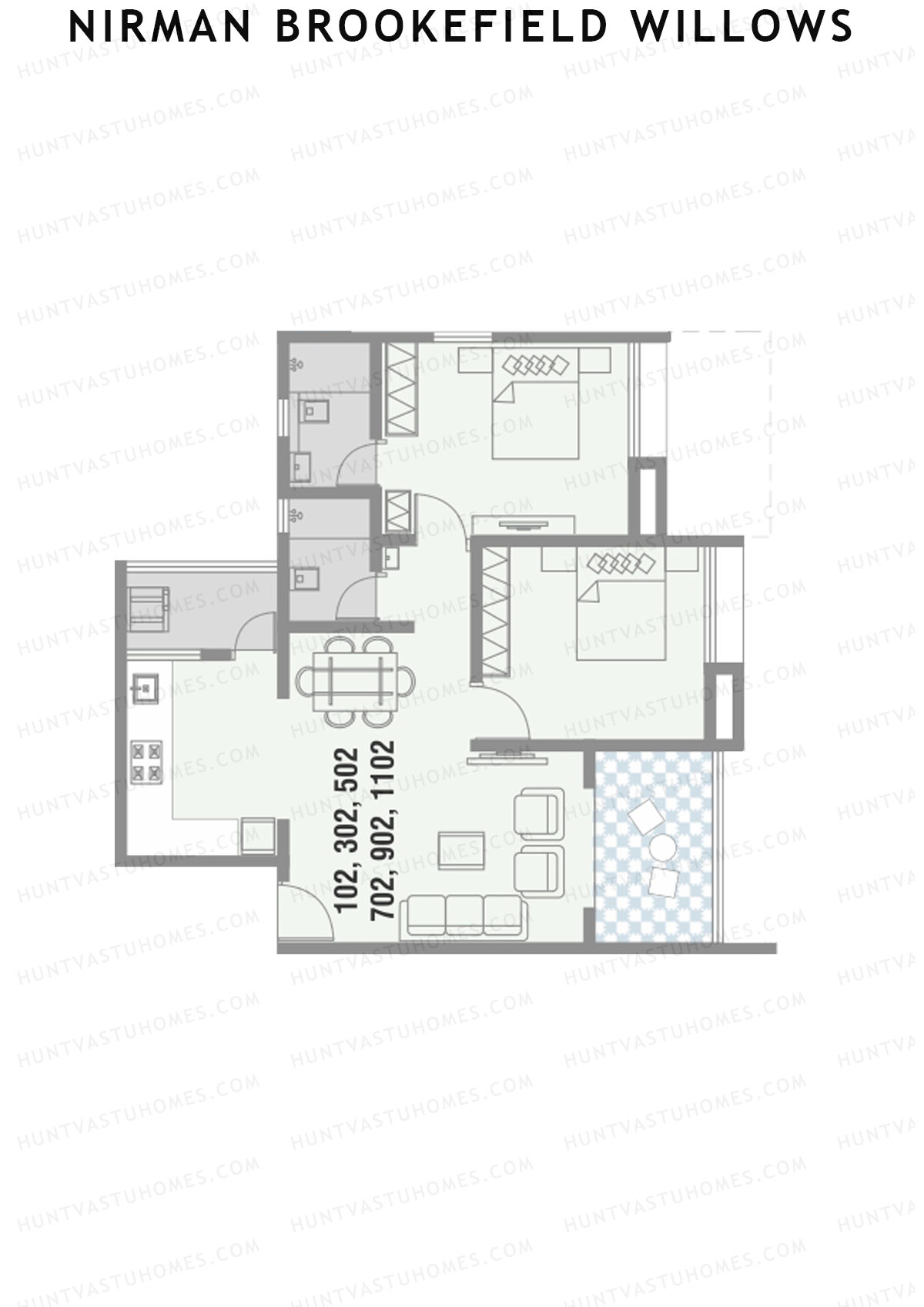Nirman Brookefield Willows Wing A2 Unit 2 Floor Plan