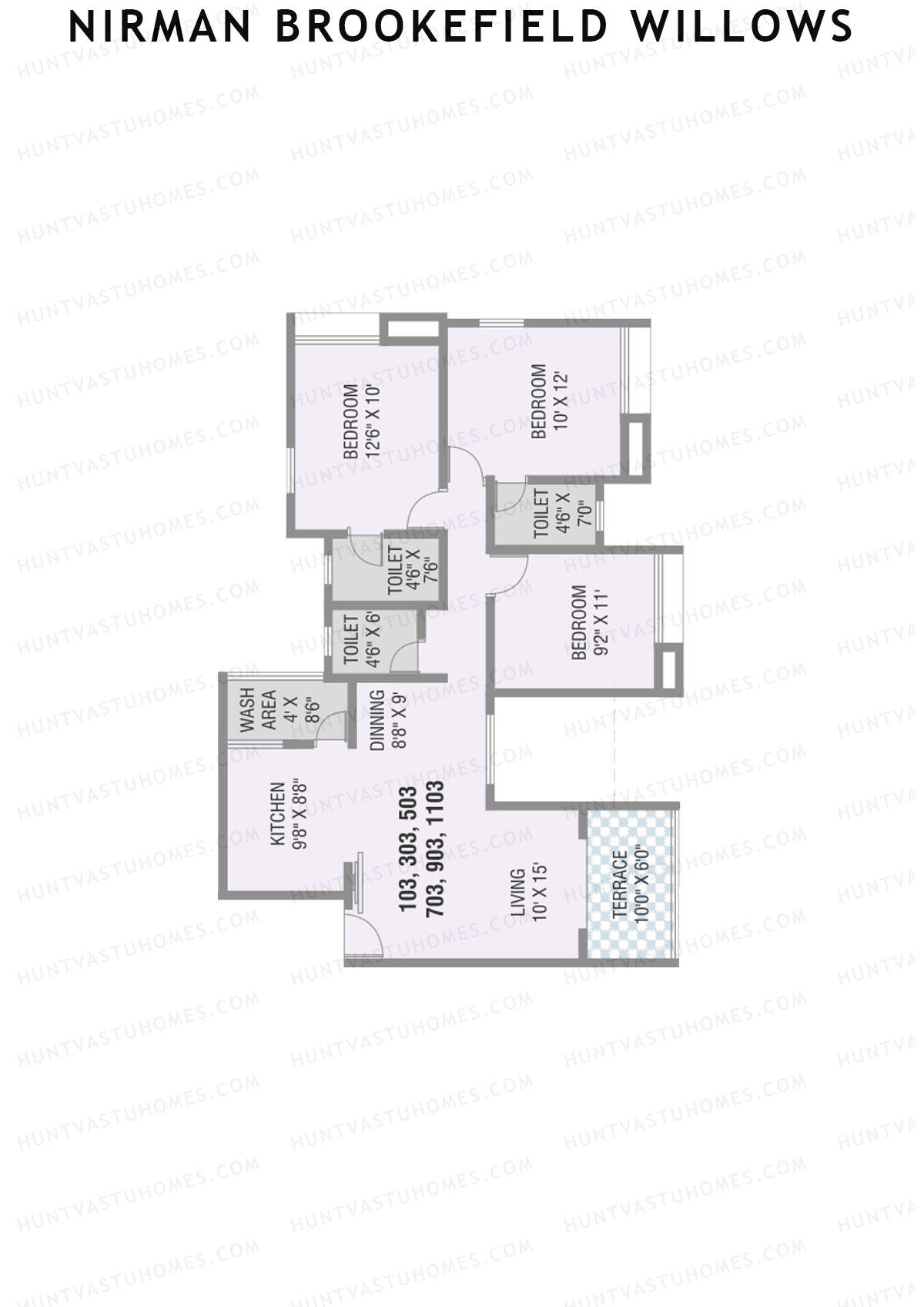 Nirman Brookefield Willows Wing A2 Unit 3 Floor Plan