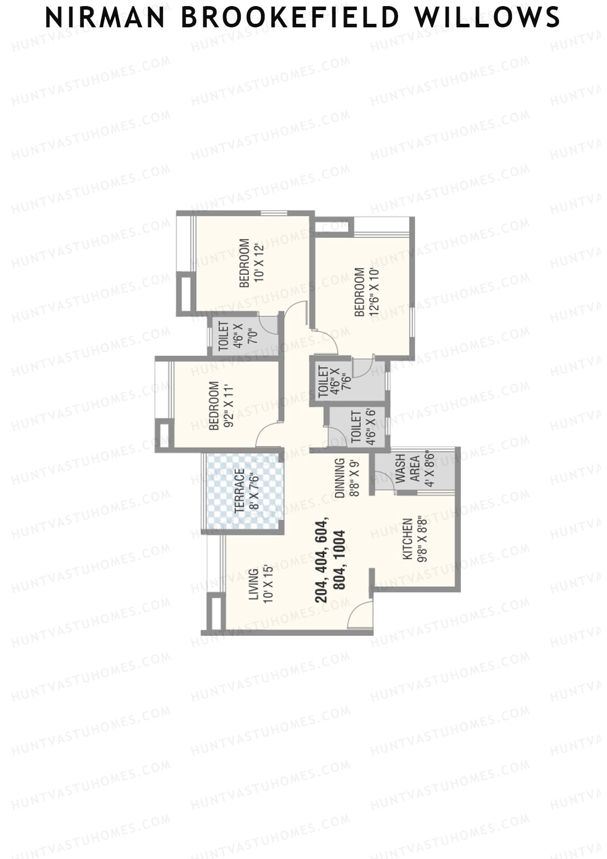 Nirman Brookefield Willows Wing A2 Unit 4 Floor Plan