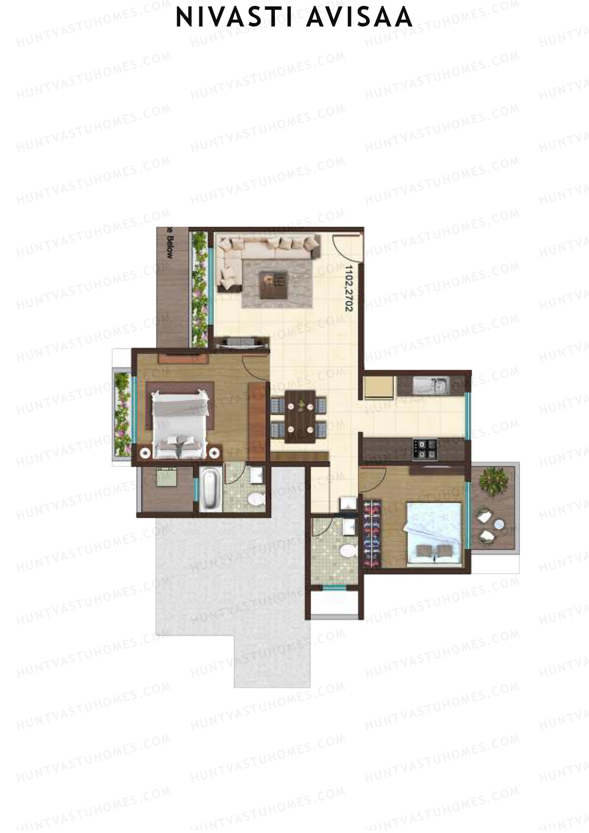 Nivasti Avisaa Tower A Unit 2 Floor Plan