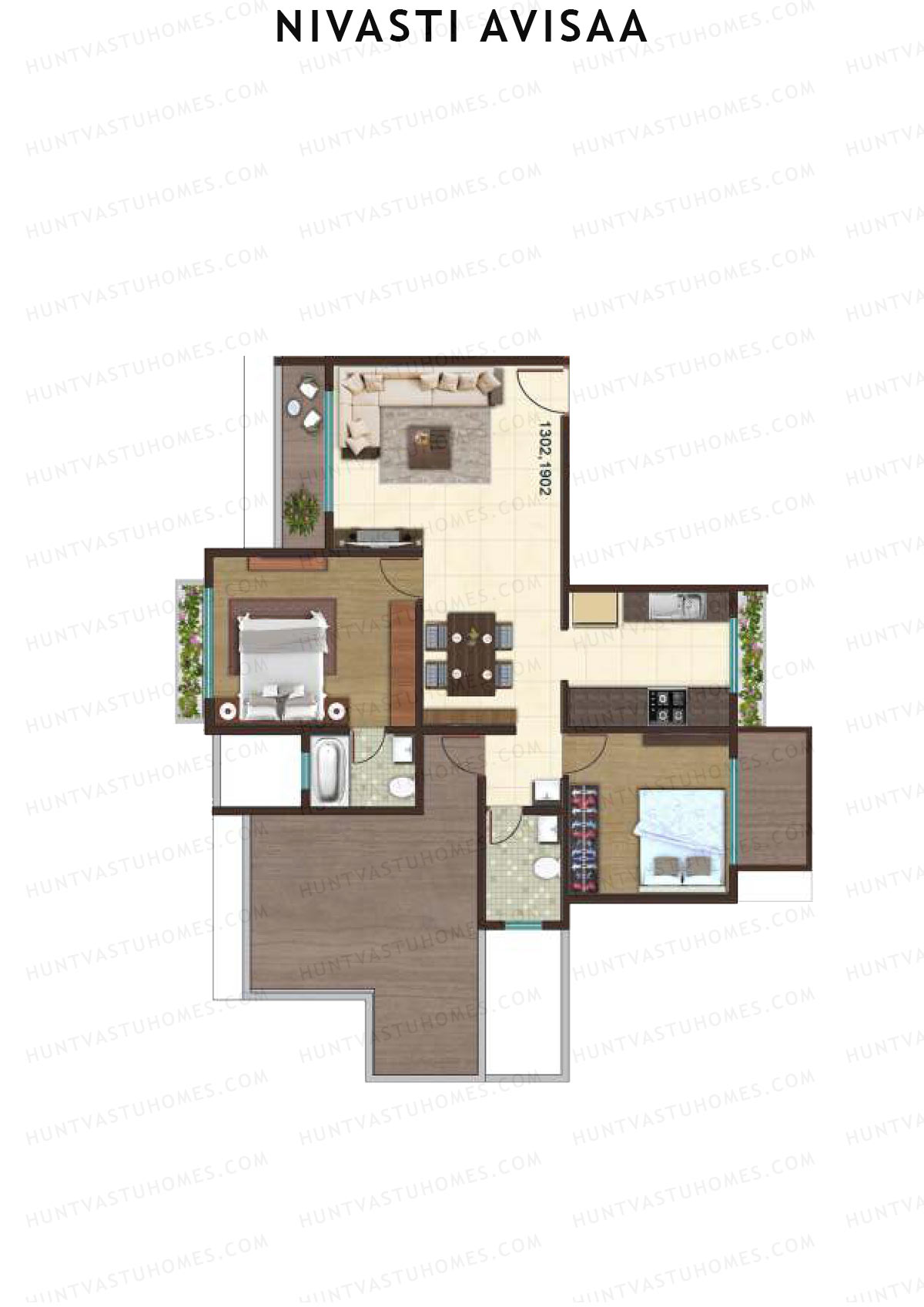 Nivasti Avisaa Tower A Unit 2 Floor Plan